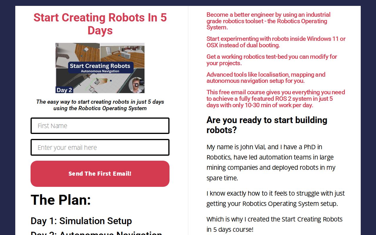 Start Creating Robots in 5 Days